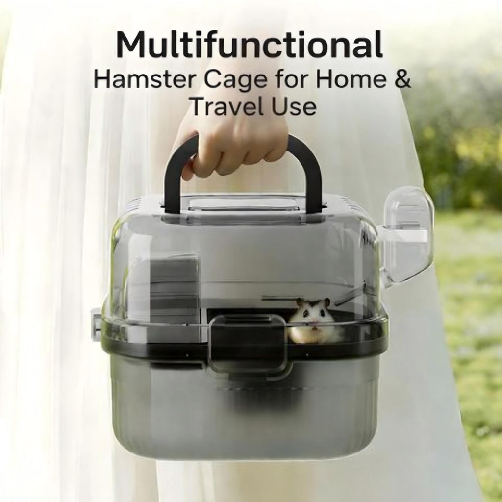 Large Hamster Cage / Villa | Detachable Habitat with Platform & Running Wheel