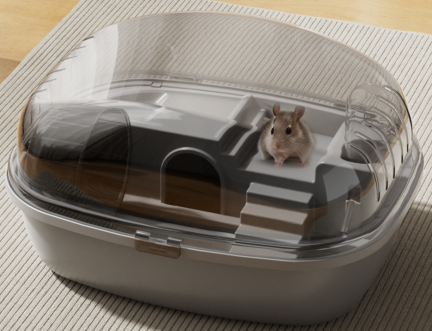 Large Hamster Cage with Chew-Resistant Design and Hideout