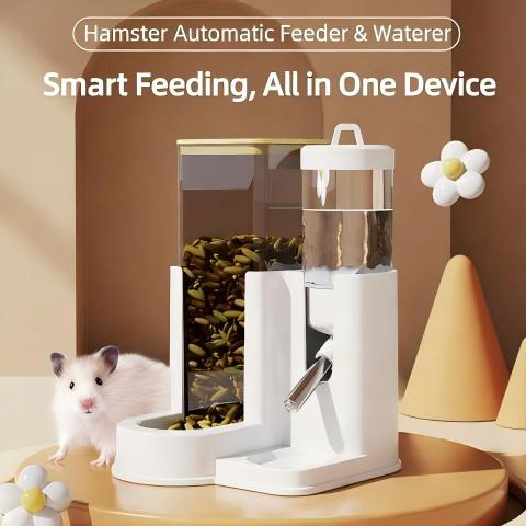 2-in-1 Hamster Water Bottle & Automatic Feeder | For Syrian & Dwarf Hamsters