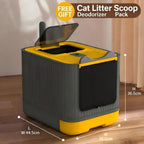 Fully Enclosed Cat Litter Box with Drawer Tray and Odor Control