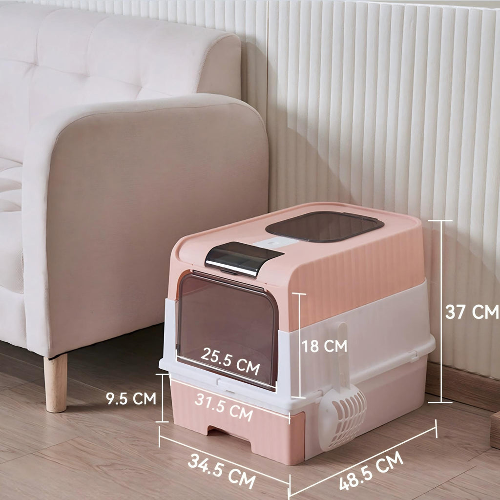 Front Entry & Top Exit Cat Litter Box with UV Antibacterial System and Drawer Tray