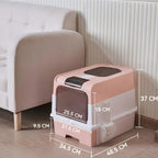 Front Entry & Top Exit Cat Litter Box with UV Antibacterial System and Drawer Tray