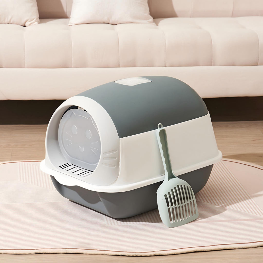 Fully Enclosed Cat Litter Box with UV Sterilization, Odor Control, and Anti-Splash Design