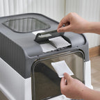 Front Entry & Top Exit Cat Litter Box with UV Antibacterial System and Drawer Tray