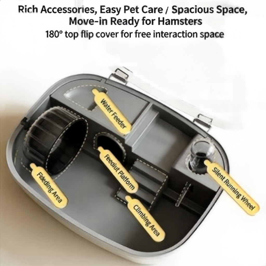 Large Hamster Cage with Chew-Resistant Design and Hideout