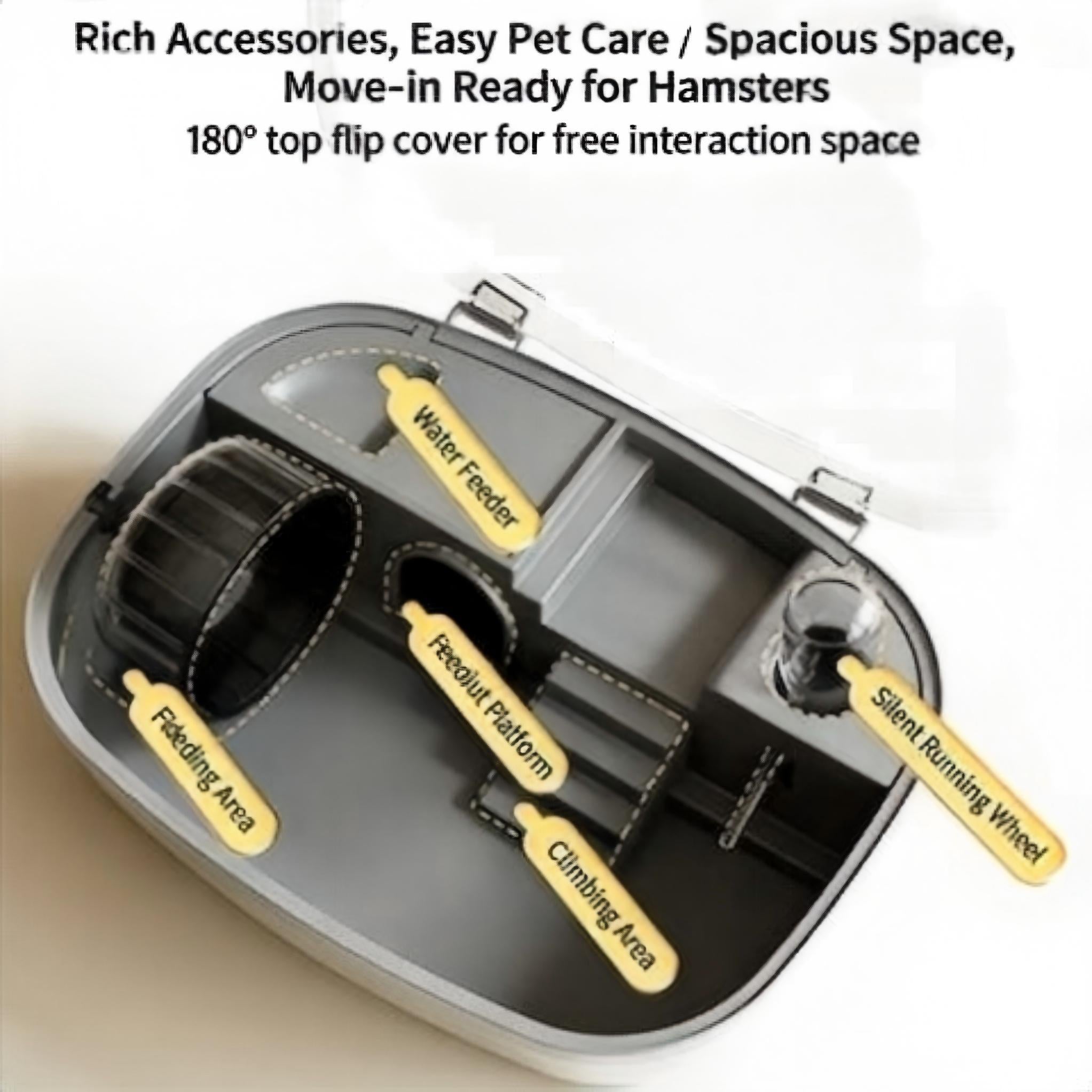Large Hamster Cage with Chew-Resistant Design and Hideout