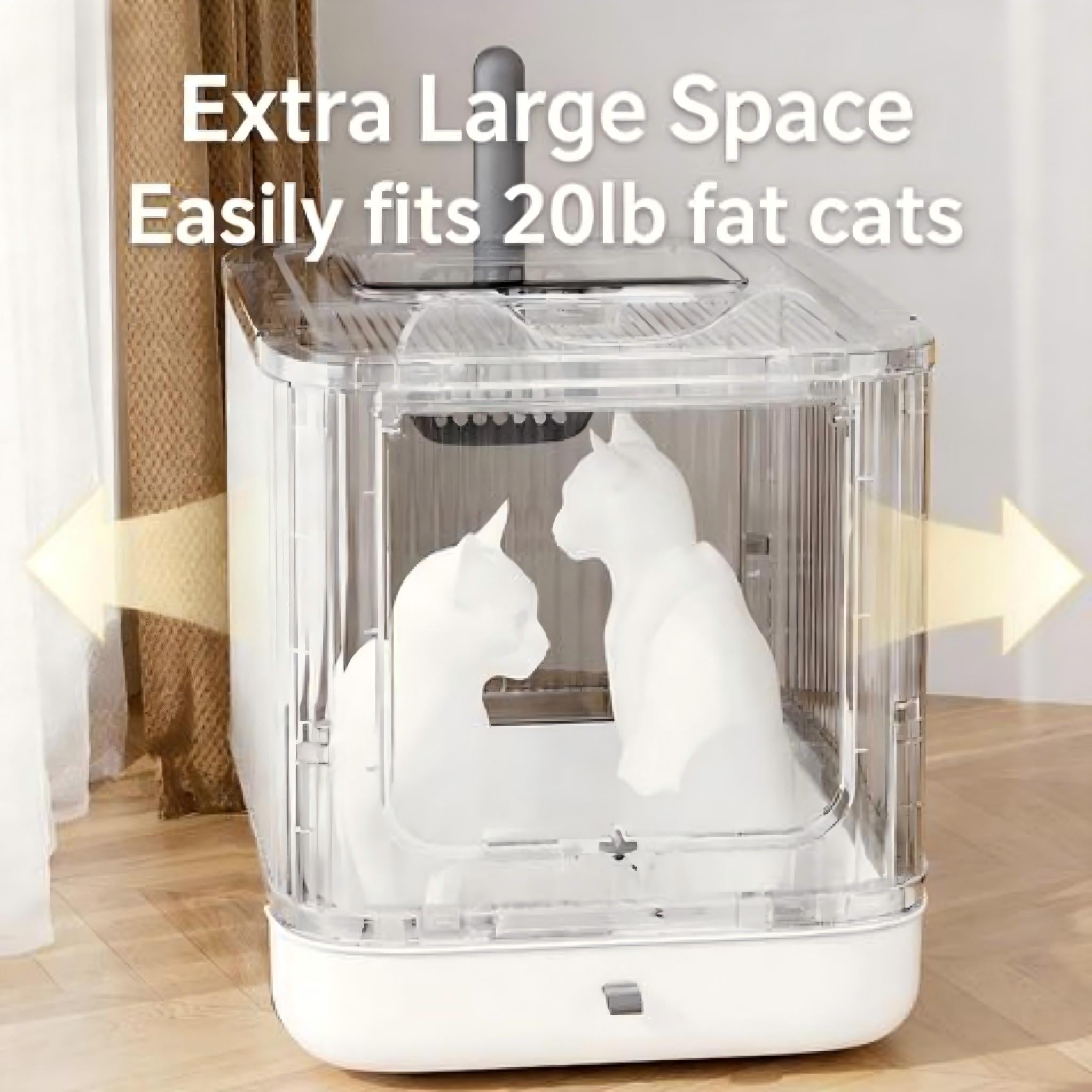 Fully Enclosed Cat Litter Box with Drawer Tray and Odor Control